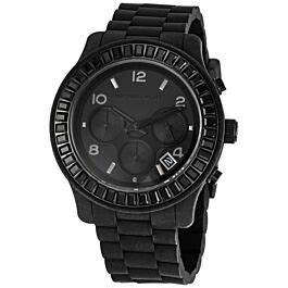 Women's Glitz Chronograph Rubber Black Dial Watch